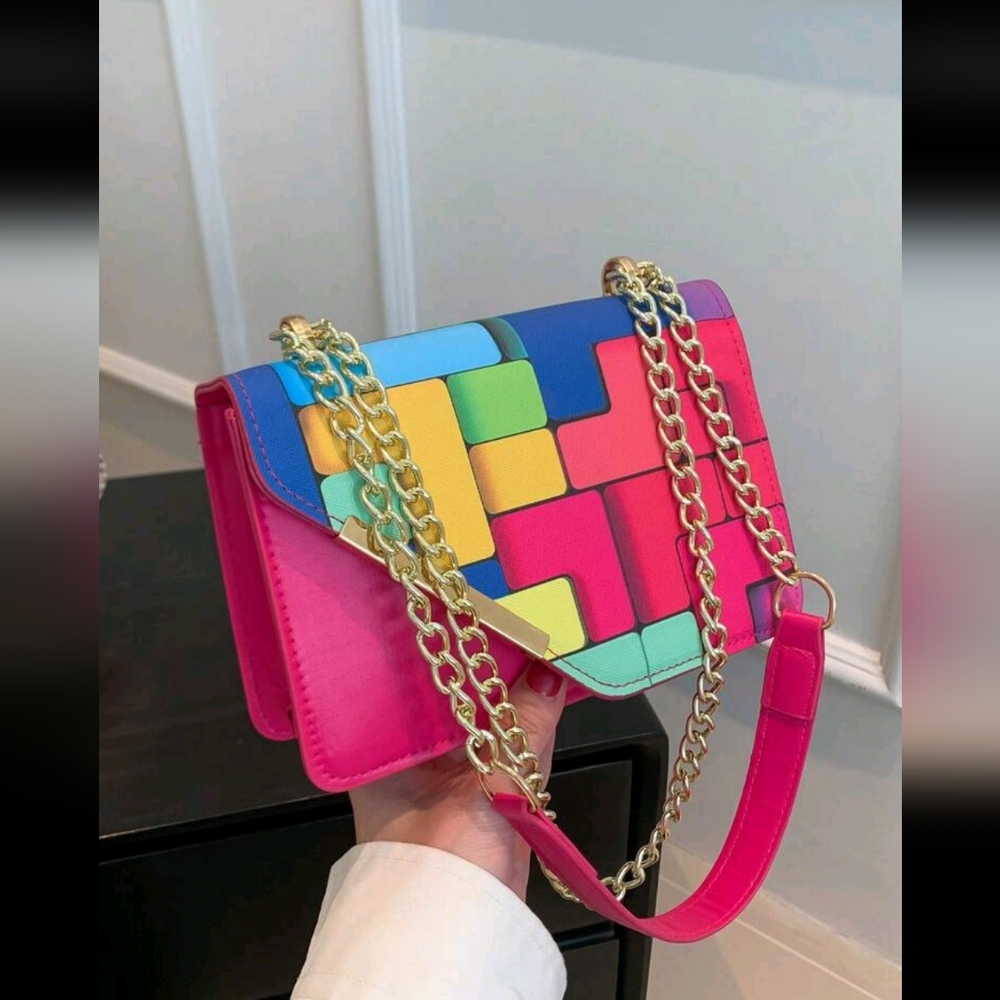 "Color Block" Purse (Pink)